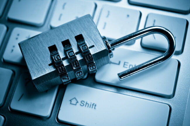 Metal,Security,Lock,With,Password,On,Computer,Keyboard,-,Security