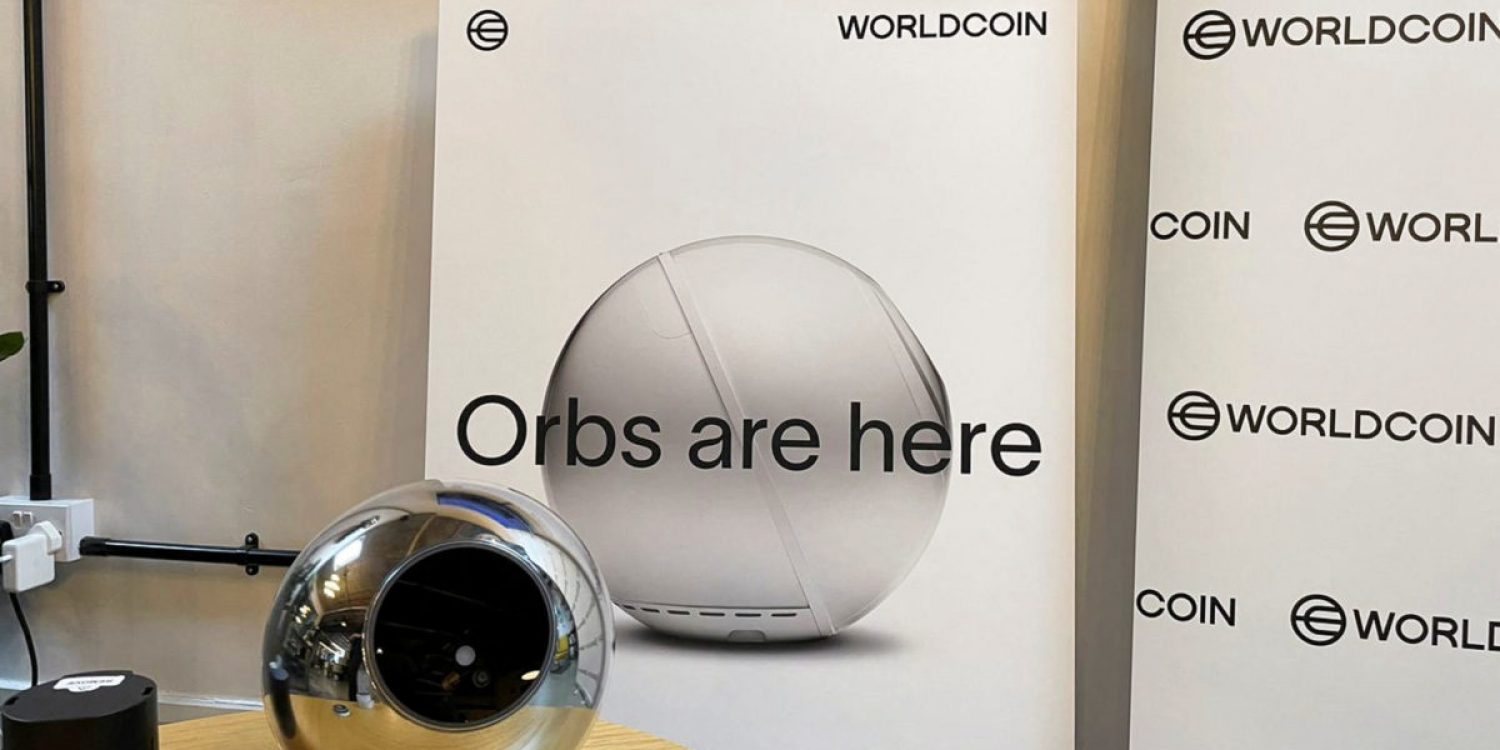 WorldCoin's iris-scanning device is seen at a sign-up site in Shoreditch, East London, Britain July 24, 2023. REUTERS/Elizabeth Howcroft